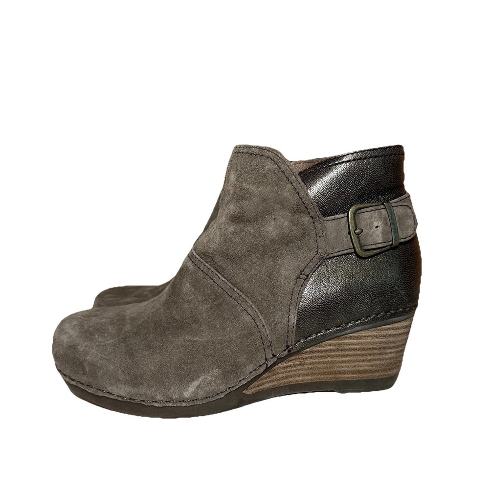 Women's Taupe Suede Wedge Ankle Boots